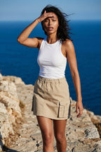 Alyssa | Cargo Pocket A-Line Mini Skirt with Flap Details For Women