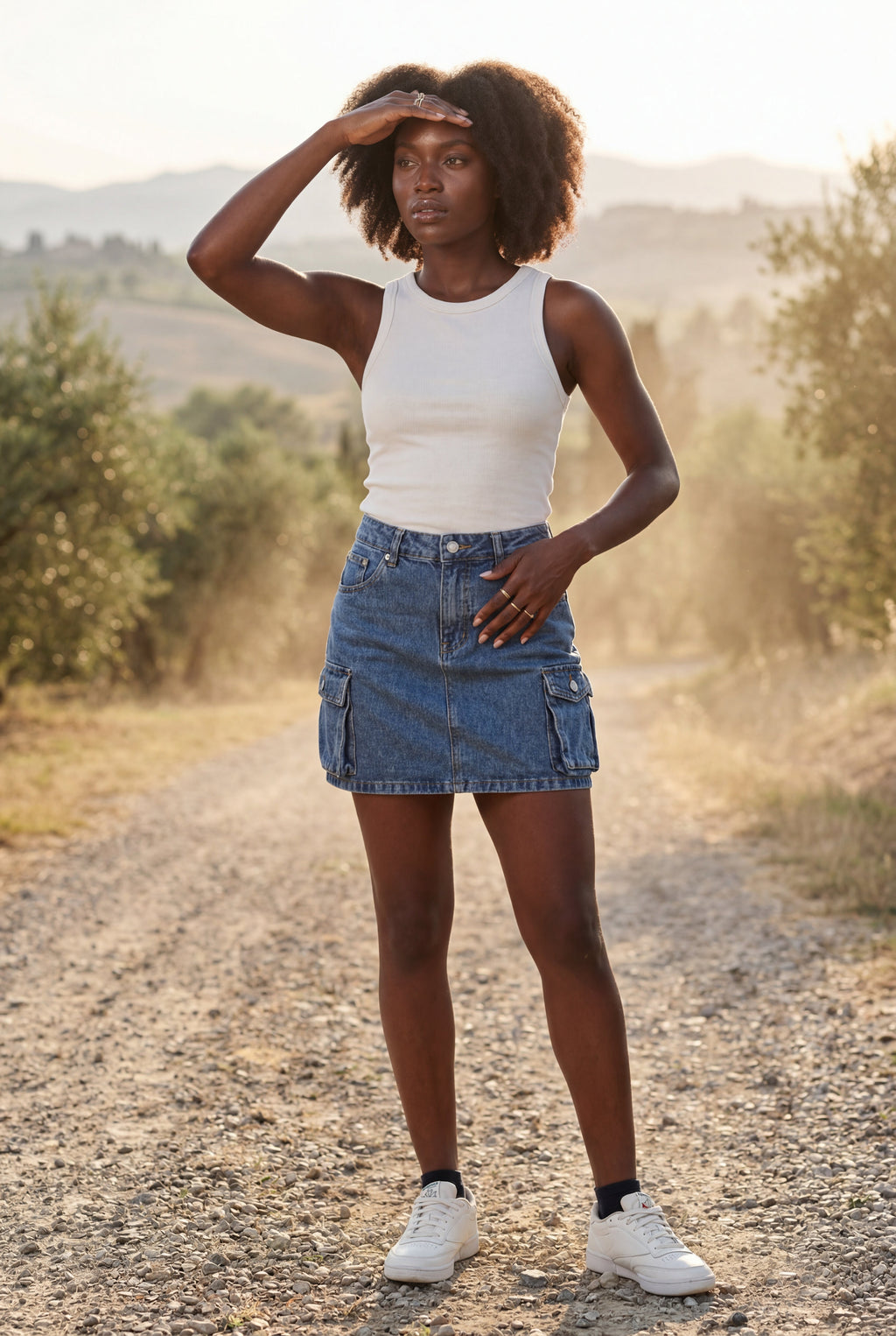 Alyssa | Cargo Pocket A-Line Mini Skirt with Flap Details For Women
