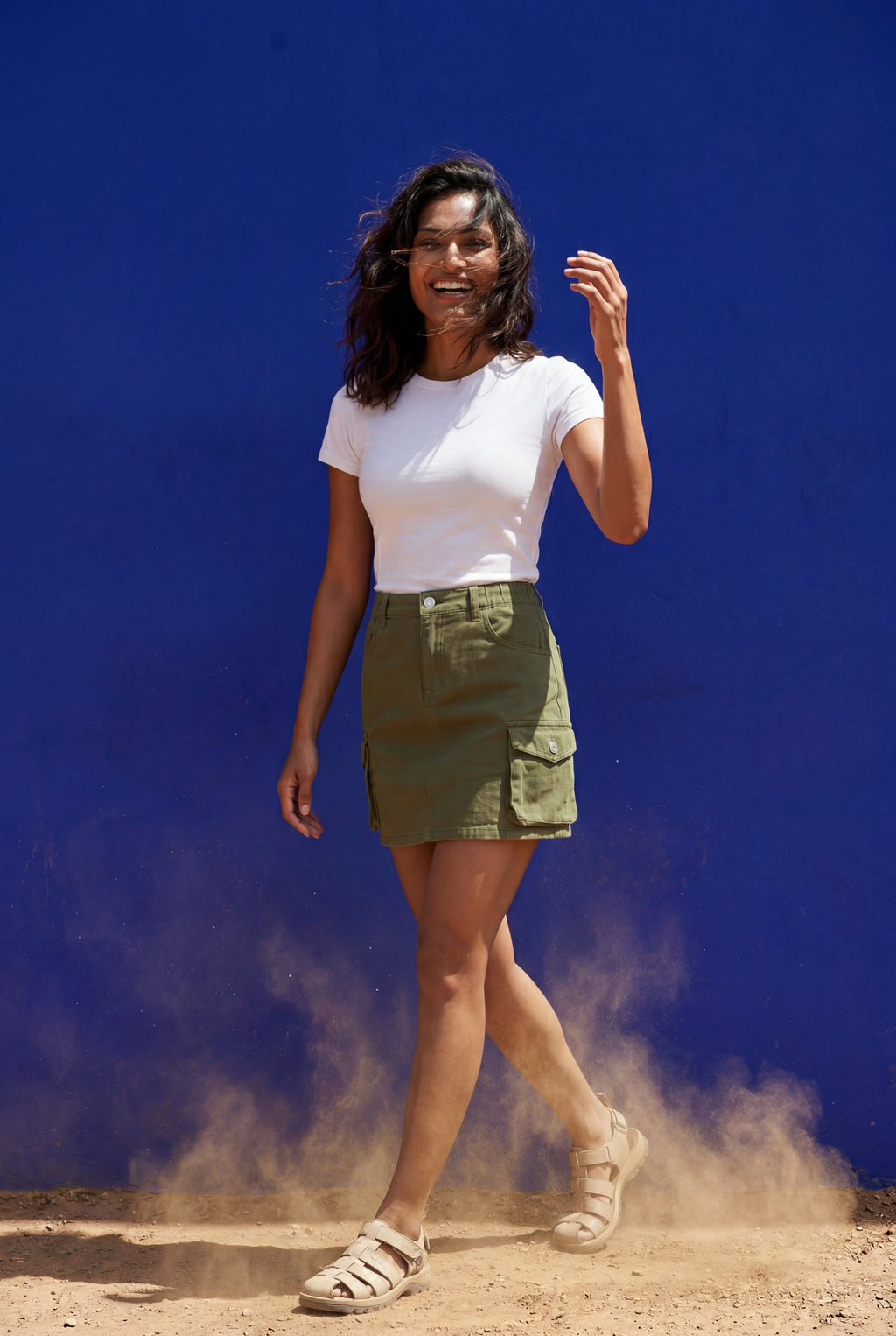 Alyssa | Cargo Pocket A-Line Mini Skirt with Flap Details For Women