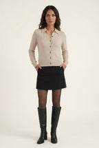 Women's Classic Collared Button-Down Cardigan Sweater | Senna