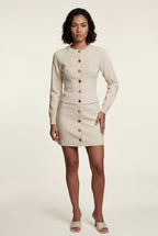 Women's Tailored Button-Front Cardigan and Skirt Set | Elcevi
