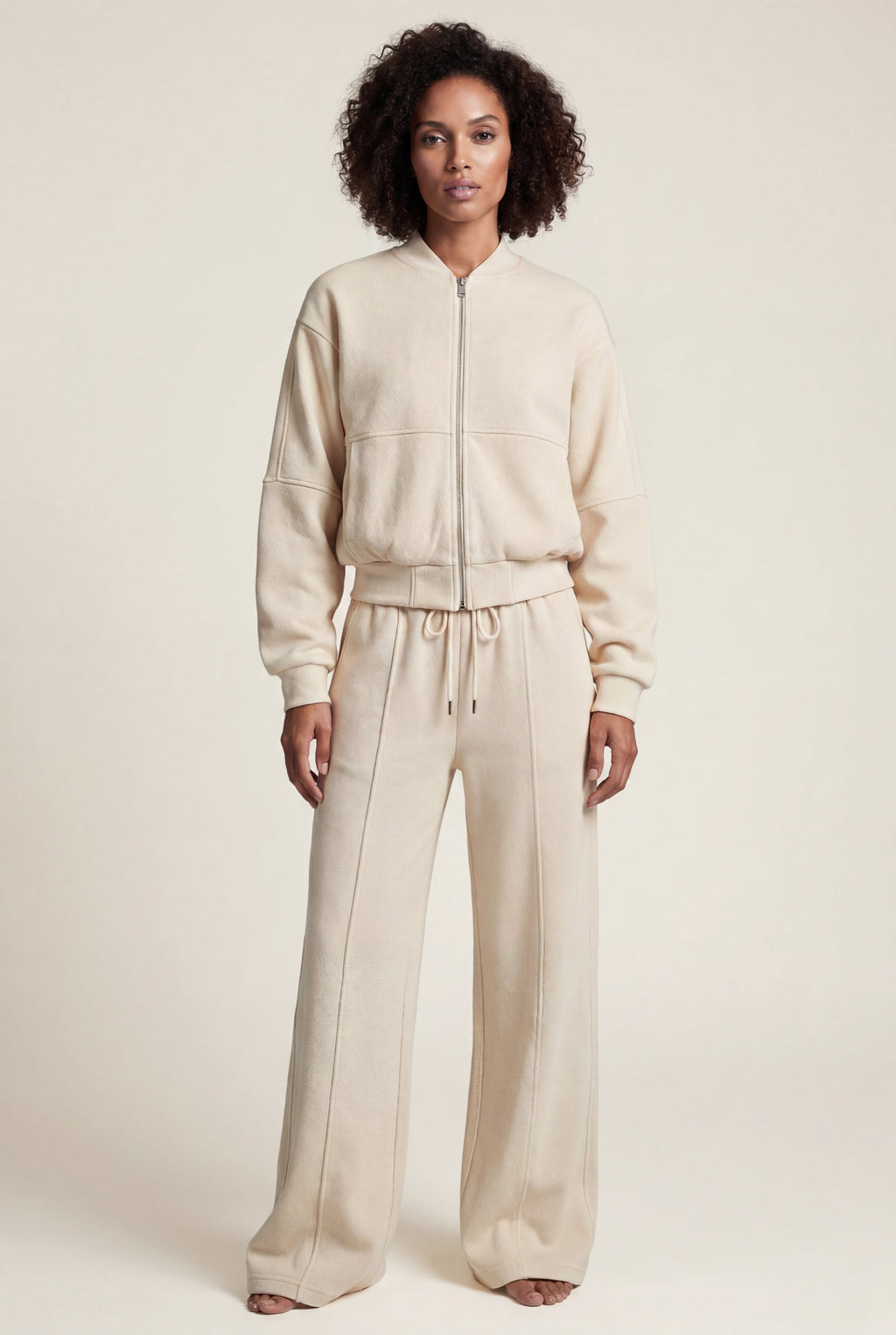 Lucy | Zip-up Bomber Jacket Wide-leg Tracksuit Set