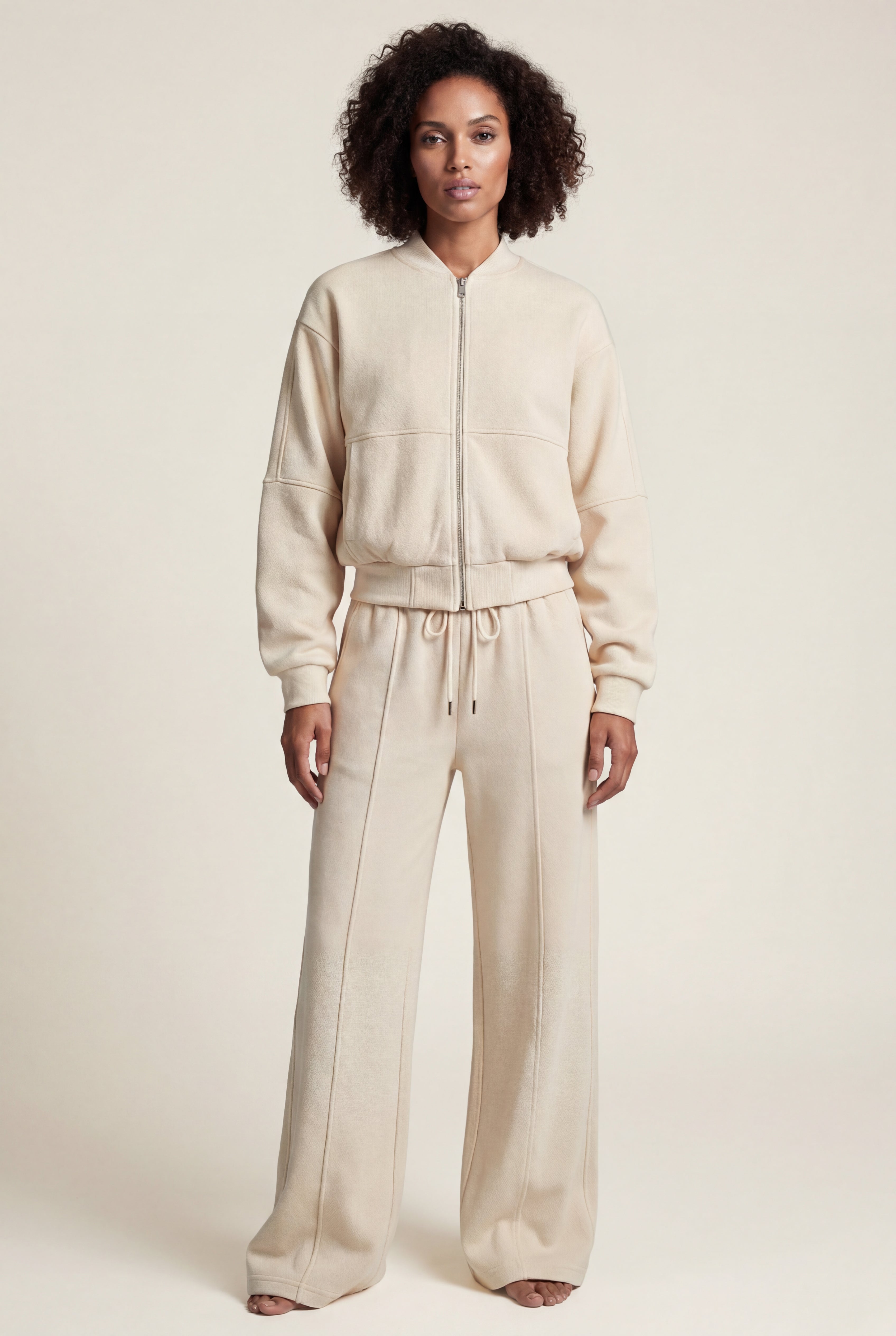 Lucy | Zip-up Bomber Jacket Wide-leg Tracksuit Set