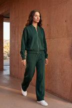 Lucy | Zip-up Bomber Jacket Wide-leg Tracksuit Set