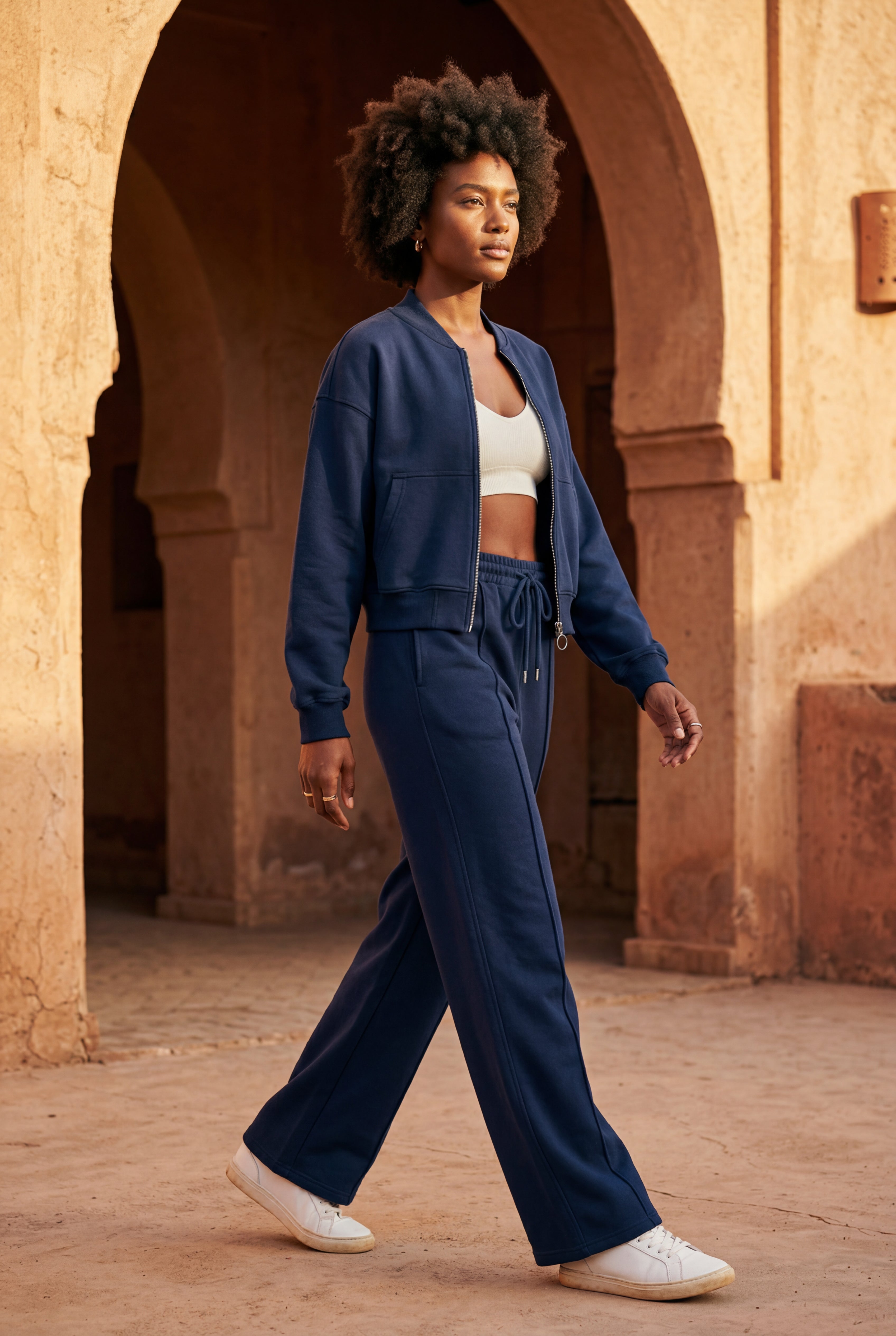Lucy | Zip-up Bomber Jacket Wide-leg Tracksuit Set