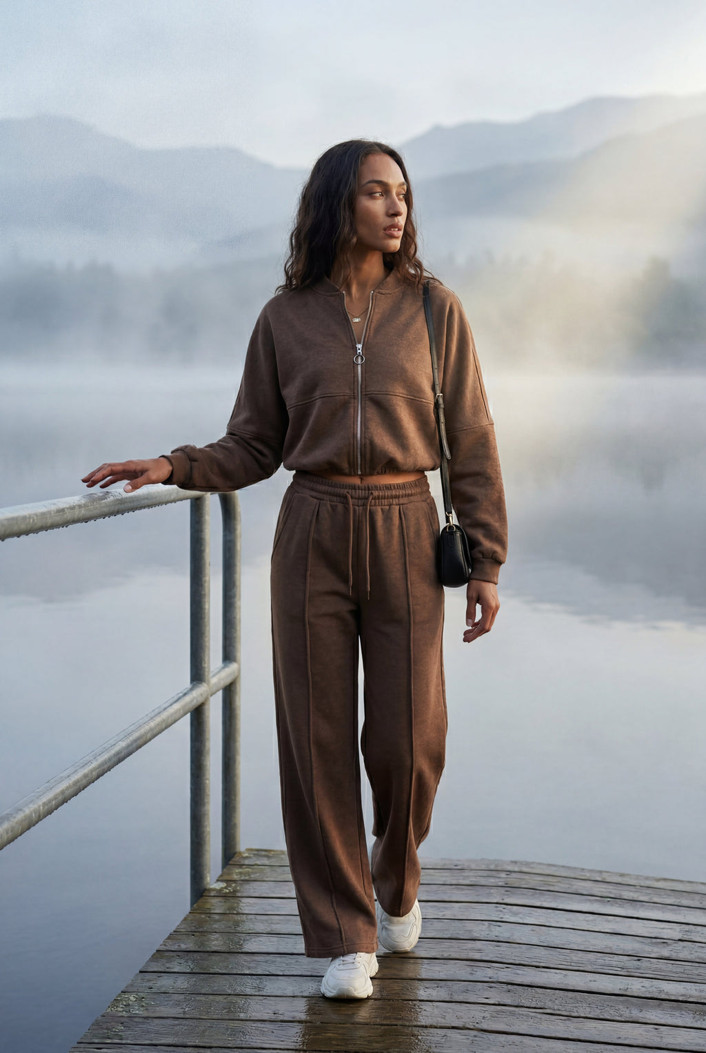 Lucy | Zip-up Bomber Jacket Wide-leg Tracksuit Set