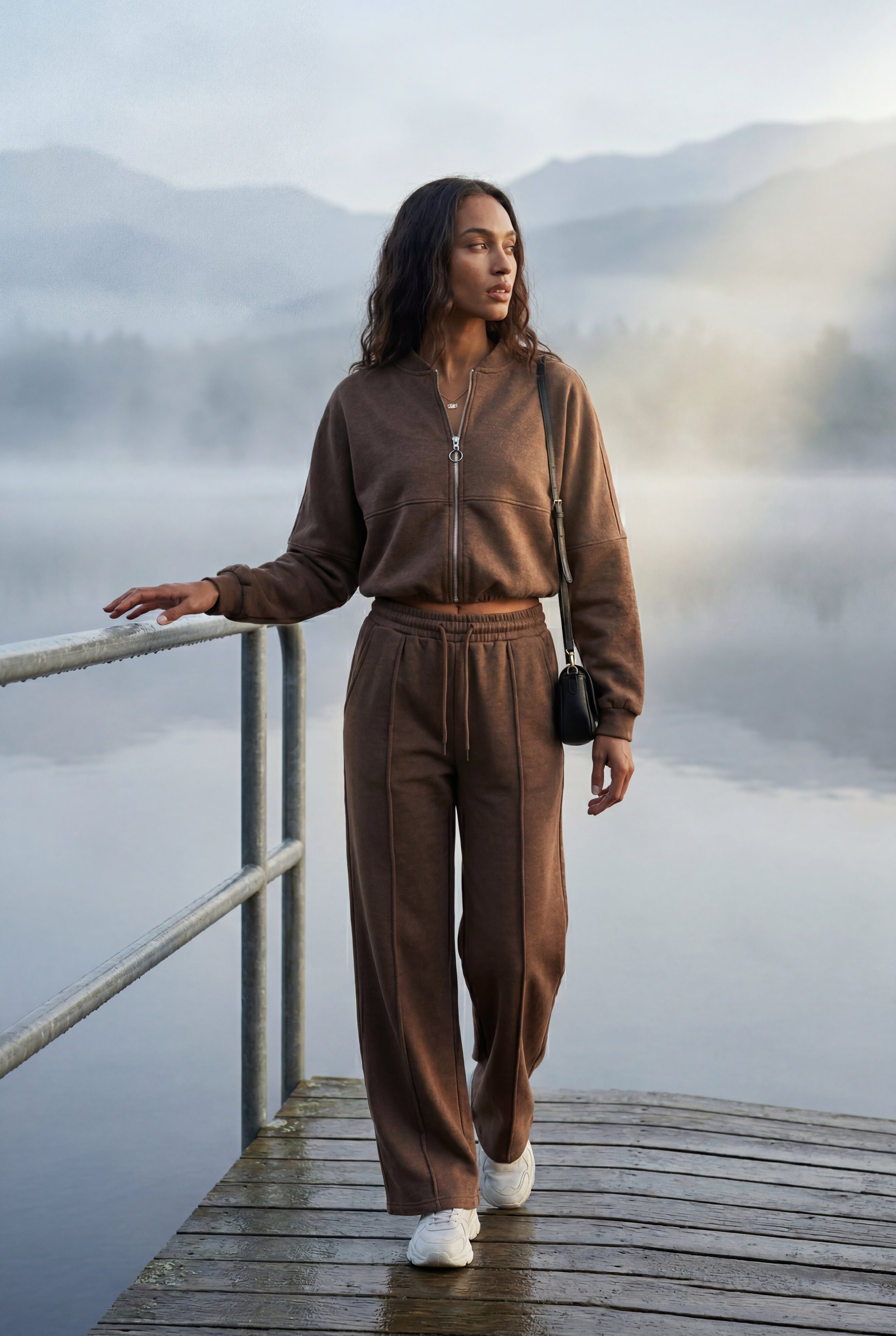 Lucy | Zip-up Bomber Jacket Wide-leg Tracksuit Set