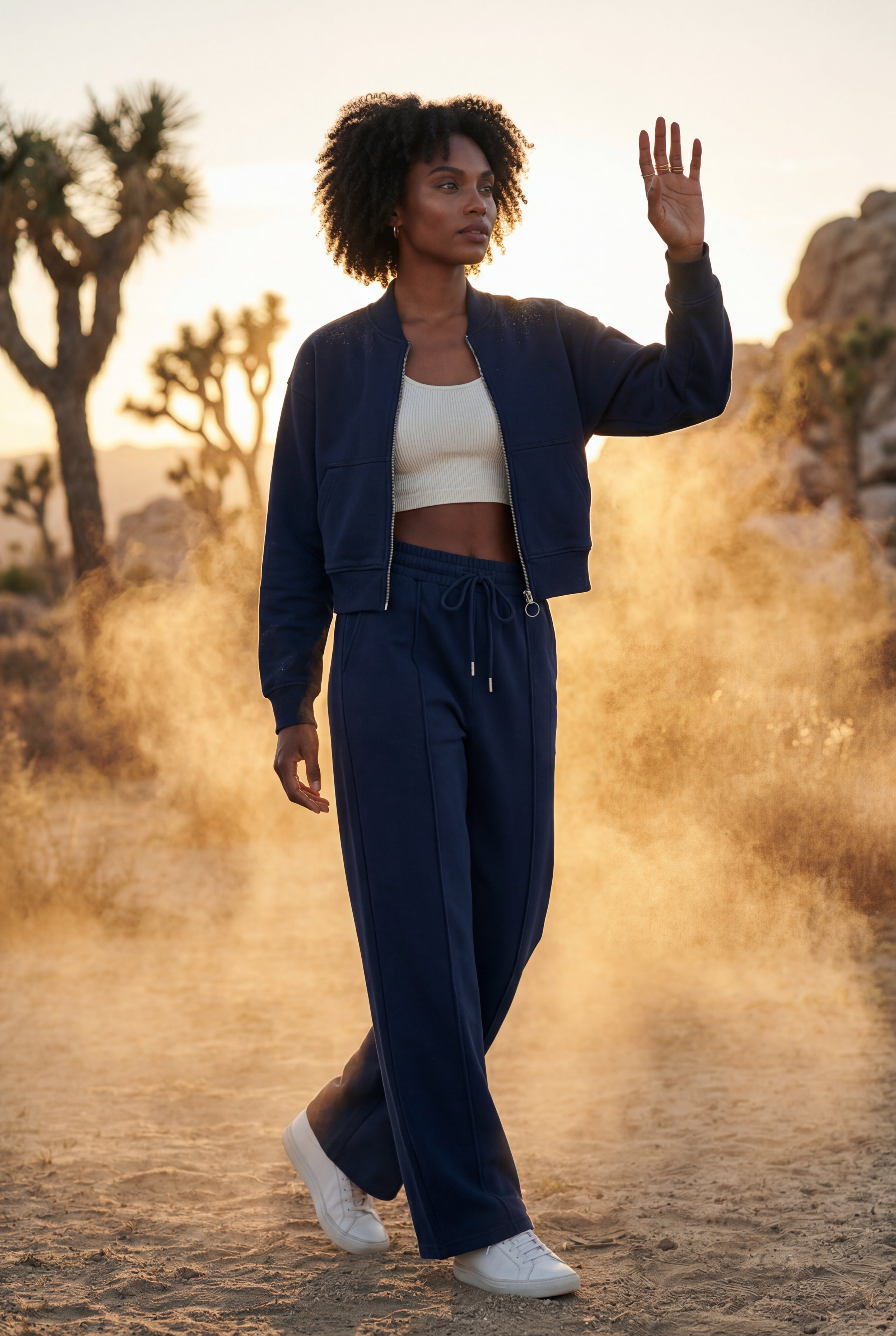 Lucy | Zip-up Bomber Jacket Wide-leg Tracksuit Set