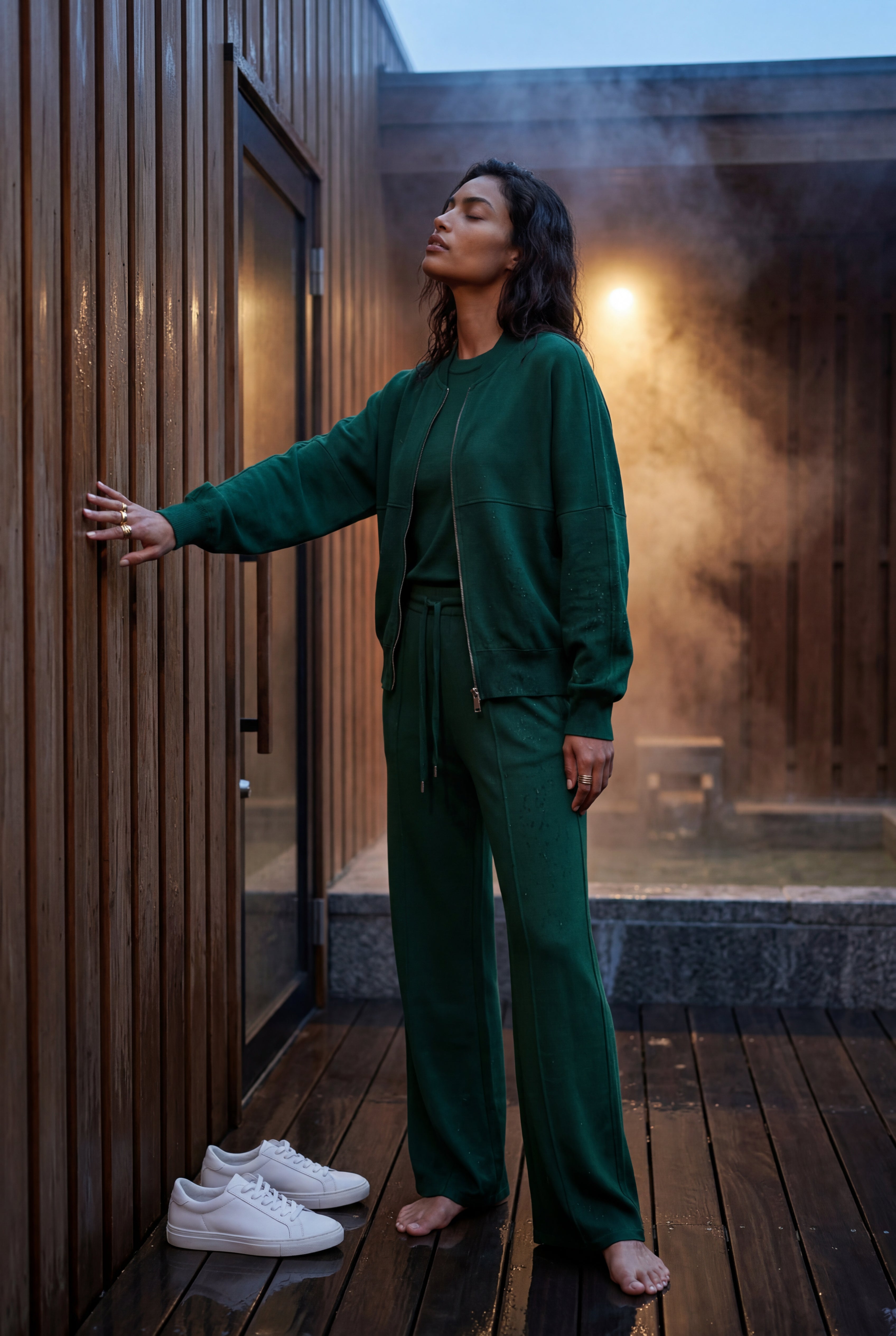 Lucy | Zip-up Bomber Jacket Wide-leg Tracksuit Set