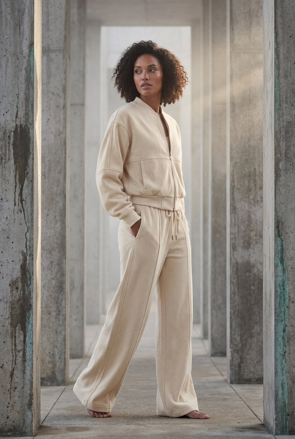 Lucy | Zip-up Bomber Jacket Wide-leg Tracksuit Set
