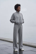 Lucy | Zip-up Bomber Jacket Wide-leg Tracksuit Set