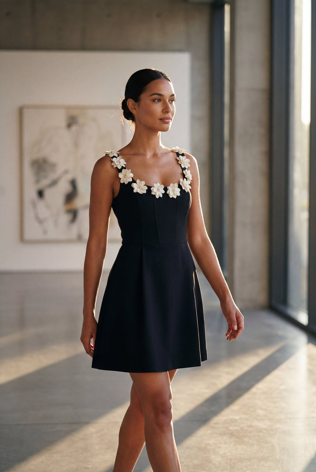 Elcevi | A-line Mini Dress with Scoop Neckline For Women