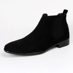 Kian | Almond Toe Chelsea Boots with Low Stacked Heel