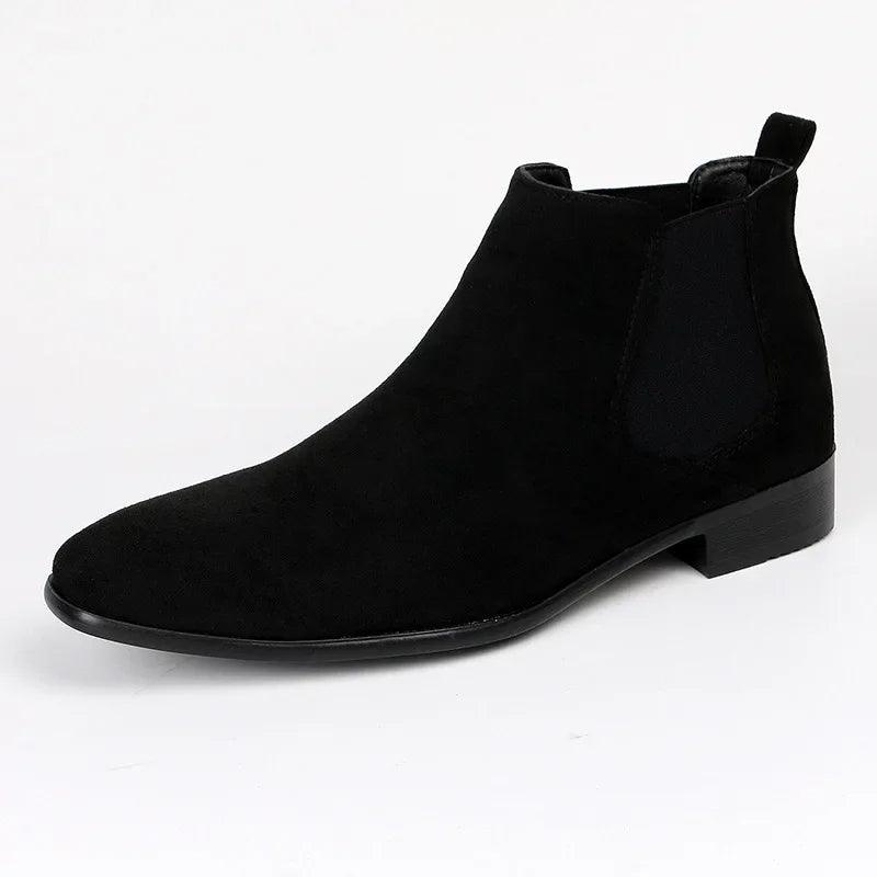 Kian | Almond Toe Chelsea Boots with Low Stacked Heel