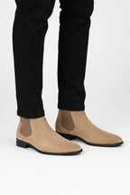 Kian | Almond Toe Chelsea Boots with Low Stacked Heel