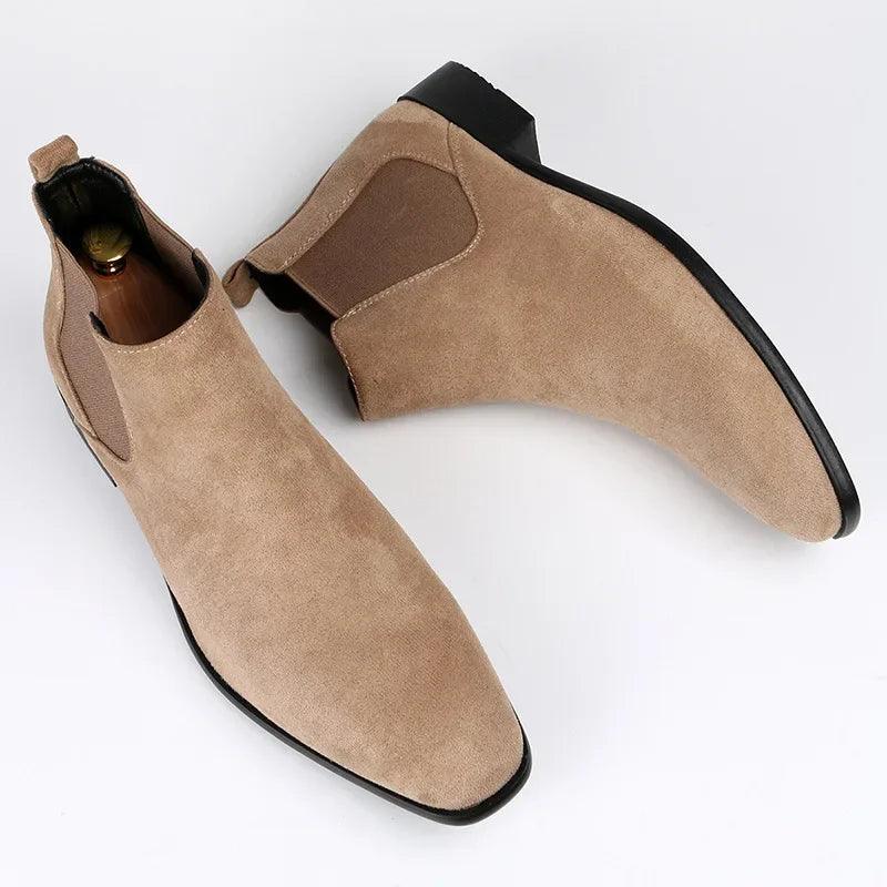 Kian | Almond Toe Chelsea Boots with Low Stacked Heel