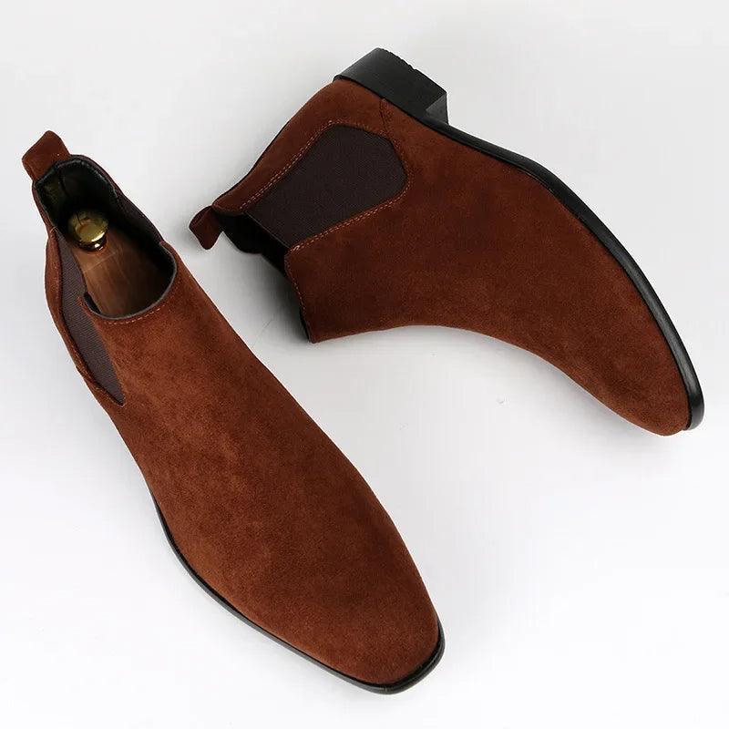 Kian | Almond Toe Chelsea Boots with Low Stacked Heel