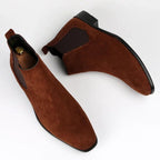 Kian | Almond Toe Chelsea Boots with Low Stacked Heel
