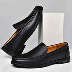 Liam | Almond Toe Slip-on Classic Loafers with Contrast Stitching
