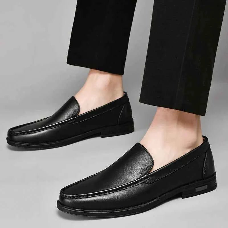 Liam | Almond Toe Slip-on Classic Loafers with Contrast Stitching