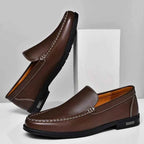 Liam | Almond Toe Slip-on Classic Loafers with Contrast Stitching