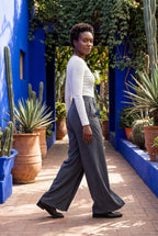 Lia | Asymmetrical Wrap Front Wide Leg Trousers