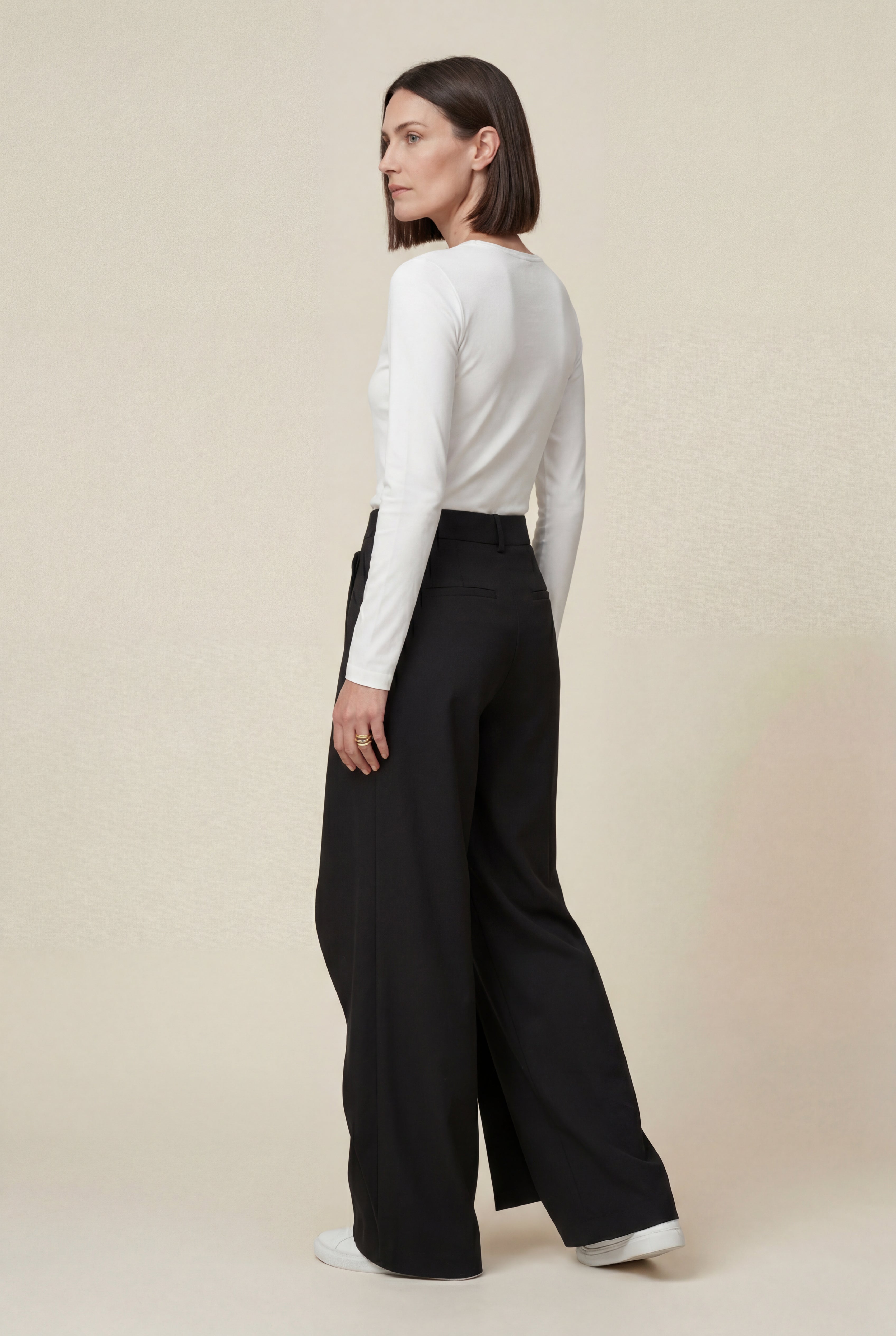 Lia | Asymmetrical Wrap Front Wide Leg Trousers