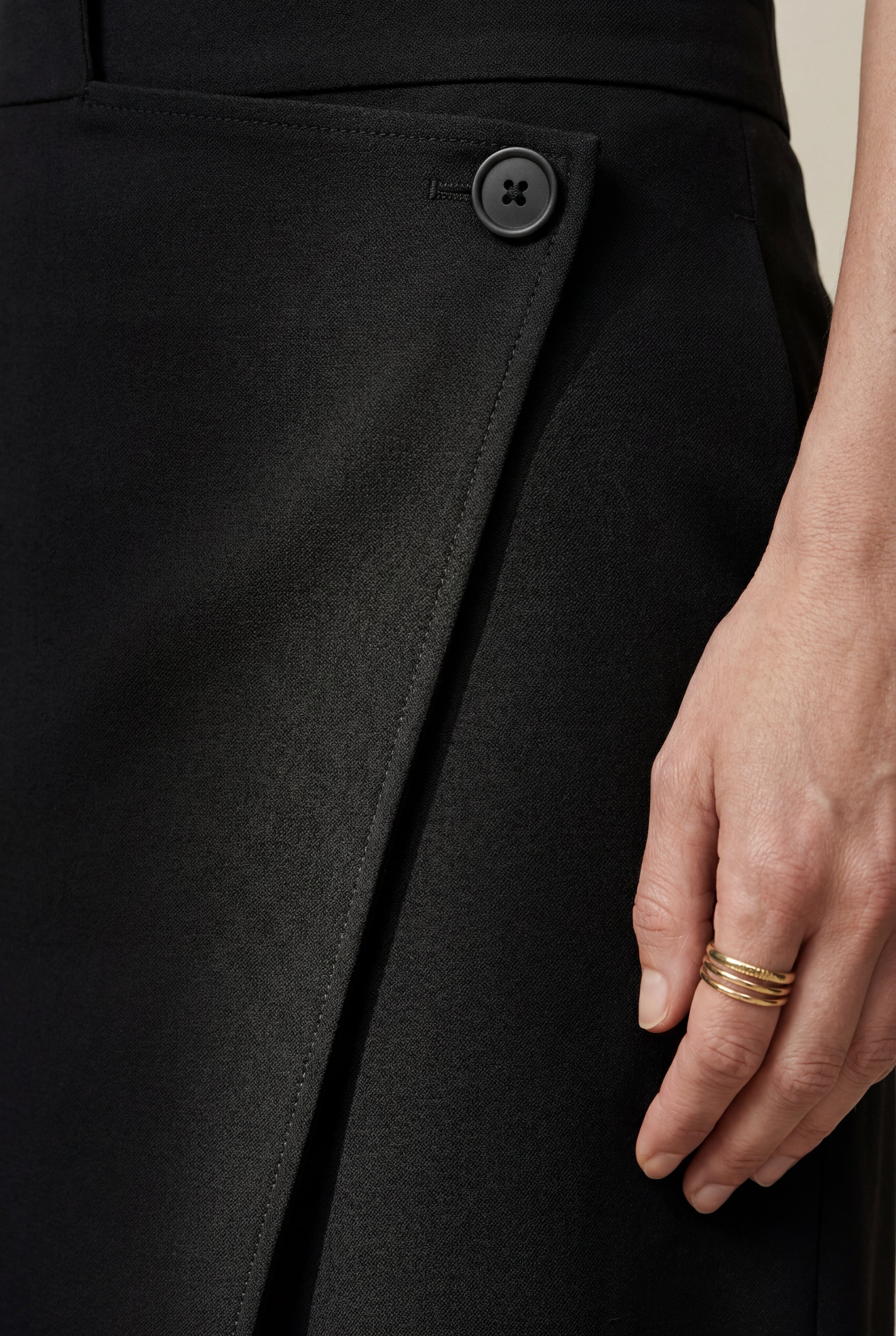 Lia | Asymmetrical Wrap Front Wide Leg Trousers