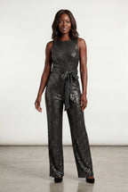Elcevi | Belted Sleeveless Wide-leg Jumpsuit For Women