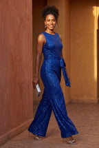 Elcevi | Belted Sleeveless Wide-leg Jumpsuit For Women