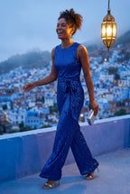 Elcevi | Belted Sleeveless Wide-leg Jumpsuit For Women
