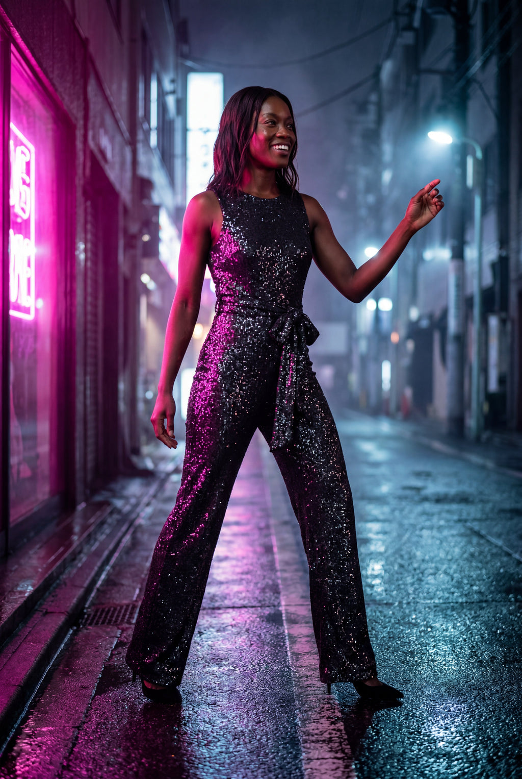 Elcevi | Belted Sleeveless Wide-leg Jumpsuit For Women