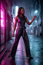 Elcevi | Belted Sleeveless Wide-leg Jumpsuit For Women