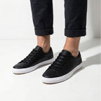 Liam | Black Minimalist Low-top Lace-up Sneakers