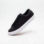 Liam | Black Minimalist Low-top Lace-up Sneakers