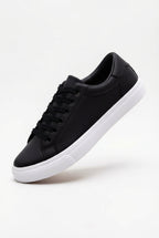Liam | Black Minimalist Low-top Lace-up Sneakers
