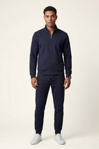 Liam | Black Zip-up Slim Tapered Track Suit Set