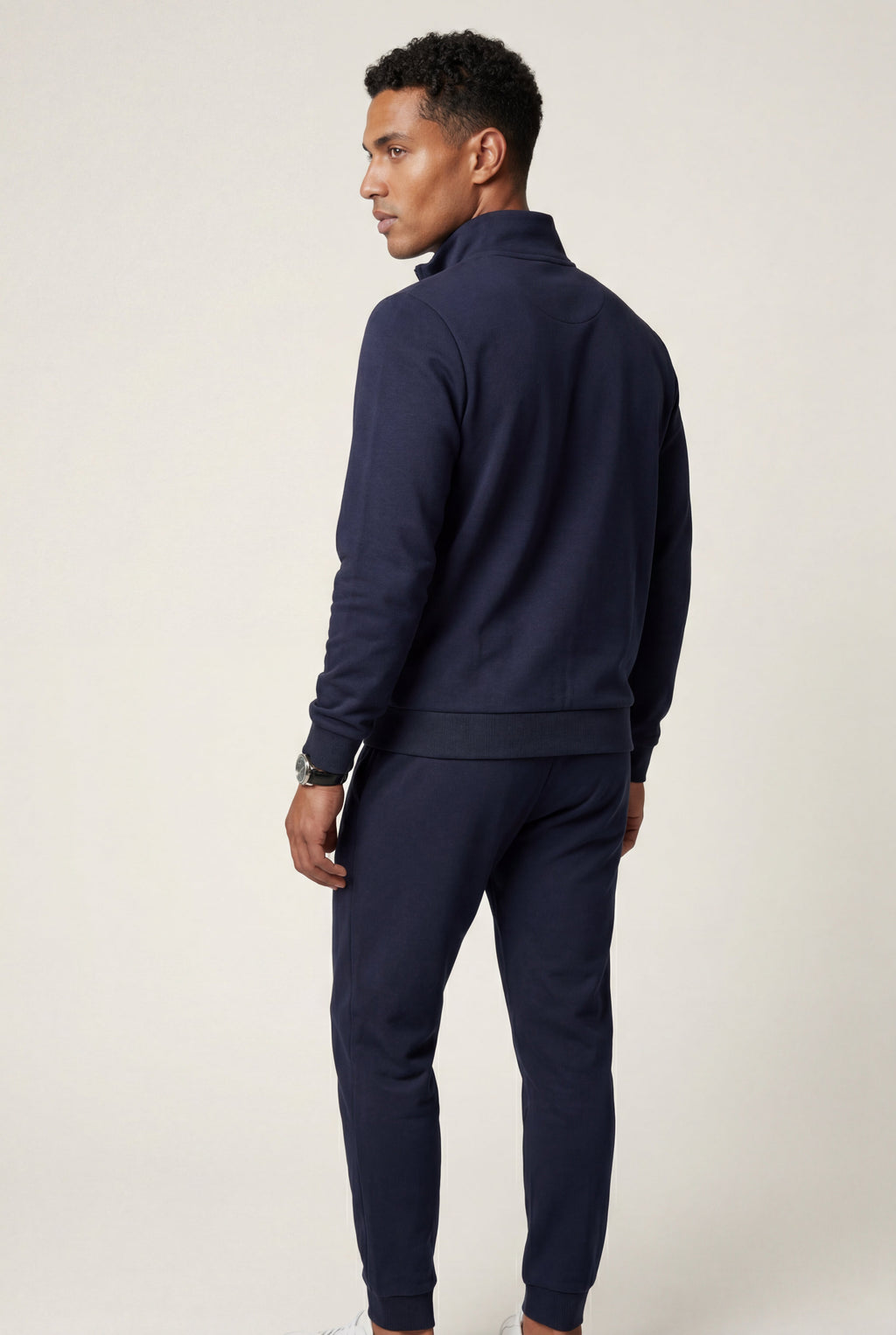 Liam | Black Zip-up Slim Tapered Track Suit Set