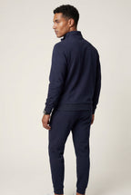 Liam | Black Zip-up Slim Tapered Track Suit Set