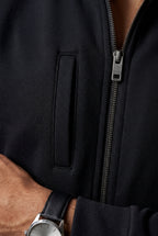 Liam | Black Zip-up Slim Tapered Track Suit Set