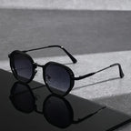 Kian | Blue Gradient Geometric Hexagonal Frame Sunglasses