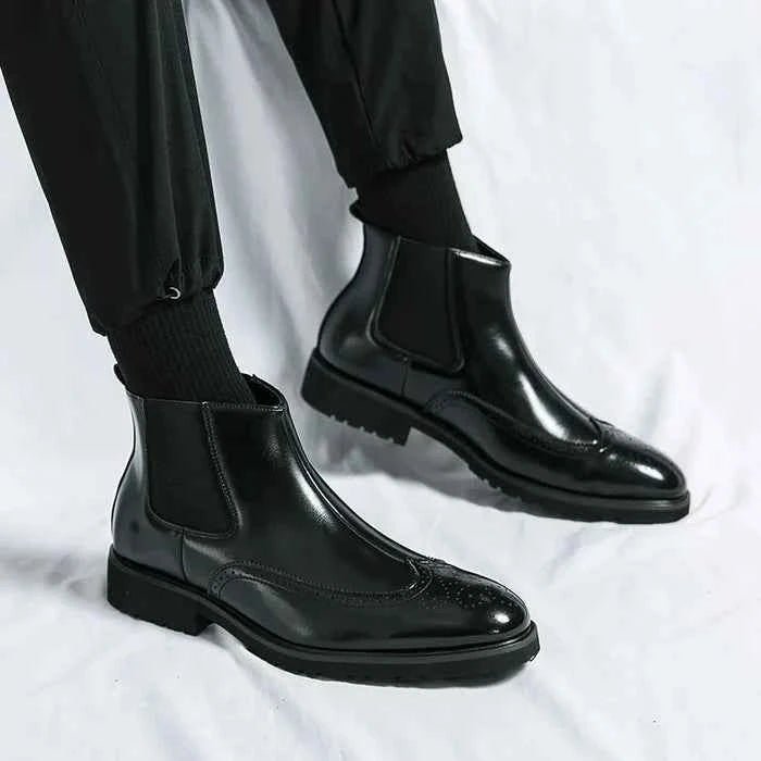 Liam | Brogue Detailing Chelsea Slip-on Boots