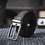 Kian | Brushed Silver Buckle Classic Dress Belt