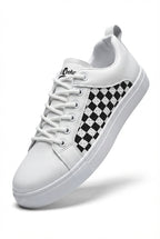 Gio | Checkered Panel Low-top Lace-up Sneakers