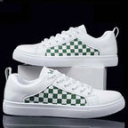 Gio | Checkered Panel Low-top Lace-up Sneakers