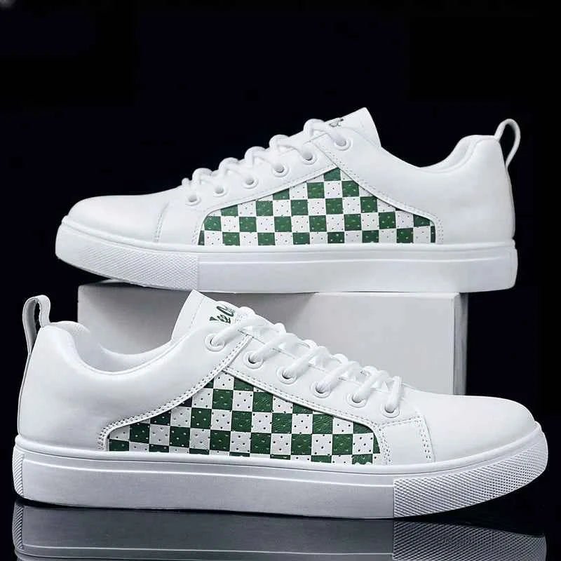 Gio | Checkered Panel Low-top Lace-up Sneakers