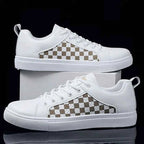 Gio | Checkered Panel Low-top Lace-up Sneakers