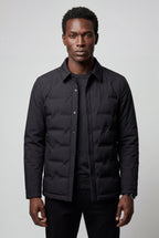 Liam | Chevron Quilted Snap-front Puffer Shirt Jacket