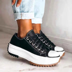 Lia | Chunky Platform Lace-up Sneakers with Serrated Outsole