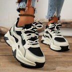 Lia | Chunky Platform Panel Lace-up Sneakers